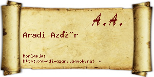 Aradi Azár névjegykártya